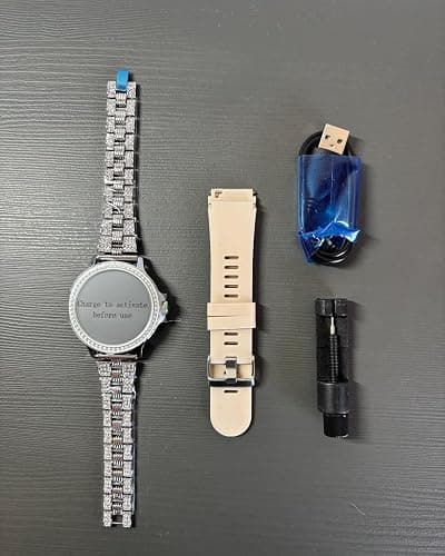 Smartwatch Donna, 1,3'' HD Orologio Smart Watch Diamante con Chiamate BLE5.2/2 Cinturini/110+ Sport/Sonno/Cardiofrequenzimetro, Orologio Digitale IP68 per Android iOS, Regalo Donna, Argento thumbnail 8