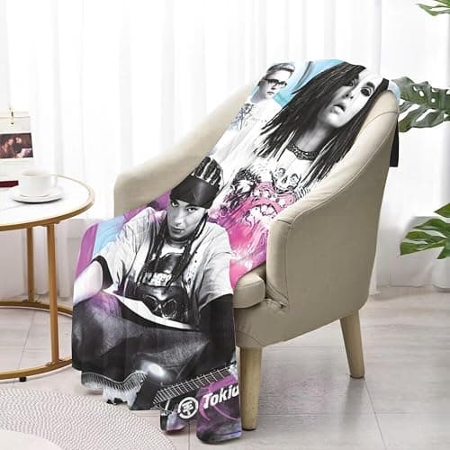 Tokio Band Hotel Super Soft Flannel Blanket Personality Fashion Air Conditioning Blanket Room Decor Bedding (40"x50"-E) thumbnail 9