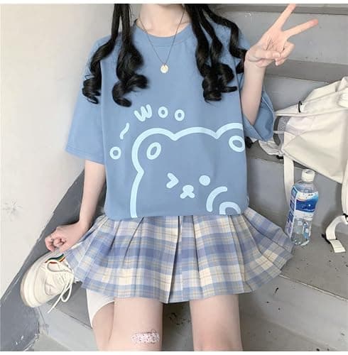 Women Kawaii Bear T-Shirt Cute Japanese Anime Graphic Tees Cartoon Korean Preppy Short Sleeve Baggy Top Oversized Clothes thumbnail 6
