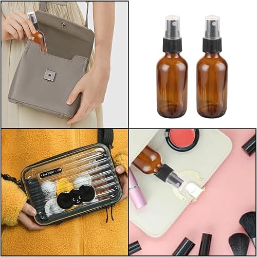ASelected 60Ml Amber Glass Spray Bottle Small Reusable Travel Spray Bottle Homemade Cleaners And Aromatherapy (2Pcs) thumbnail 4