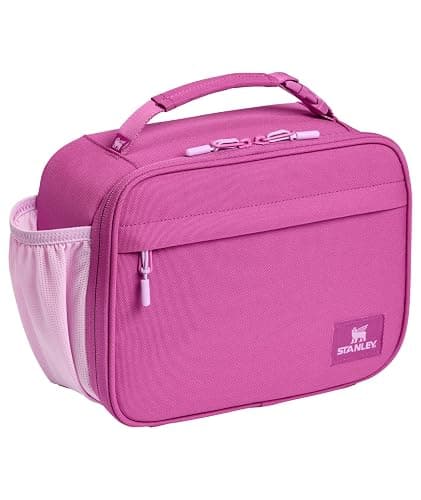 STANLEY Assembly Lunch Box, Dark Blossom | Insulated Lunch Bag | Water Bottle Pocket | Front Zip Pocket | Padded Top Handle with Buckle Clip | Easy-Clean Interior thumbnail 3