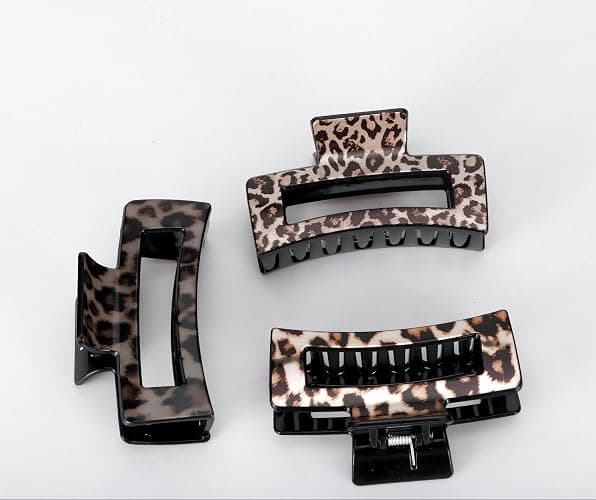 3.5'' Creaseless Tortoise Shell Hair Clips for Women Leopard Print Hair Claw Clips Girls – Acrylic French Banana Barrettes, Non-Slip Strong Hold for Thick & Thin Hair Stylish Fashion Accessories thumbnail 7