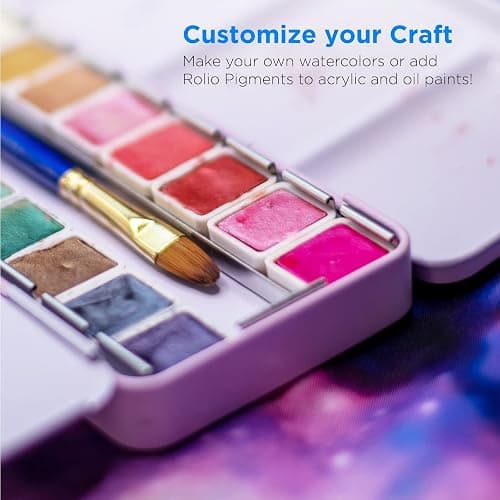 Rolio Premium Mica Powder Pearlescent Color Pigment - Art Set for Epoxy Resin - for Soap Making, Nail Polish, Lip Gloss, Eye Shadow, Slime & Candle Jars - 10g, 24 Jars - (Original Set) thumbnail 6