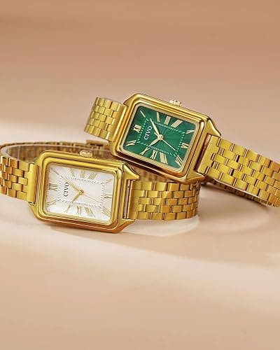 CIVO Montre Femme Vintage Rectangulaire Analogique Montre Bracelet Acier Inoxydable - Cadeau pour Femme Personnalisé Tendance thumbnail 9