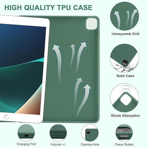 TaIYanG Keyboard Case for iPad Air 13-inch M3/M2/Pro 12.9 (6th & 5th Generation), Detachable Bluetooth Keyboard Case with Pencil Holder,Auto Sleep/Wake for iPad Air 13"(2025&2024)/Pro 12.9,Dark Green thumbnail 4