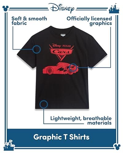 Disney Mickey Mouse and Cars Unisex Tshirts for Adults - All Over Print Crewneck Short Sleeve Graphic Tees for Women and Men thumbnail 2
