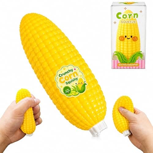 Crunchy Corn Squishy ASMR Sensory Fidget Toy, Realistic Fake Corn Squishy | Block-Filled Soft Squeeze Stress Relief Toy, Popcorn Squishy & Candy Corn Desk Decor Party Favor for Adults & Teens - Image 1
