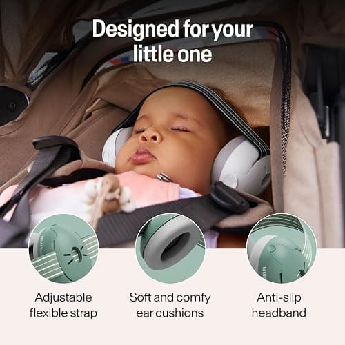 Alpine Muffy Baby Ear Protection for Babies and Toddlers up to 48 Months - CE & ANSI Certified - Noise Reduction Earmuffs - Comfortable Baby Headphones Against Hearing Damage & Improves Sleep - Sage thumbnail 3