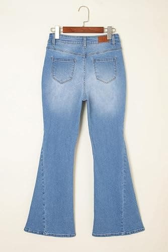 Sidefeel Flare Jeans for Women High Waisted Stretchy Bell Bottoms Wide Leg Side Seam Denim Pants thumbnail 5