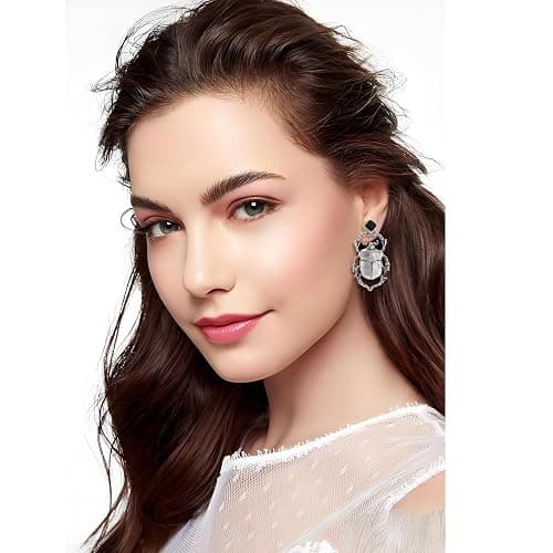 DEYOUM Vintage Insect Beetle Earrings for Women Trendy 14 Gold Silver Plated Cute Insect Beetle Crystal Insect Beetle Dangle Drop Earrings Statement Vacation Summer Jewelry thumbnail 3