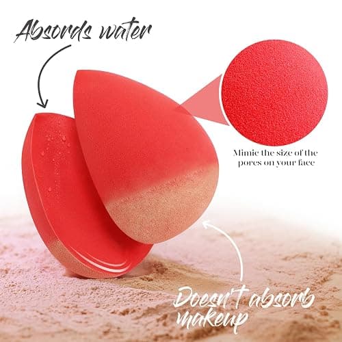 BEAKEY Makeup Sponge Set 5 Pack Micro Porous Low Absorption Soft Latex Free Foundation Beauty Sponges & Blenders for Powder Cream, Stocking Stuffers for Women thumbnail 3