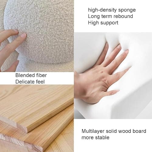 KRDBD Headboard Pillow Upholstered Wall Panels,Wall Mounted Headboard,Support Bolster Cushion,for Sitting in Bed Reading and Resting Bedroom Living Room (Milk Coffee Color,59in*24in) thumbnail 3