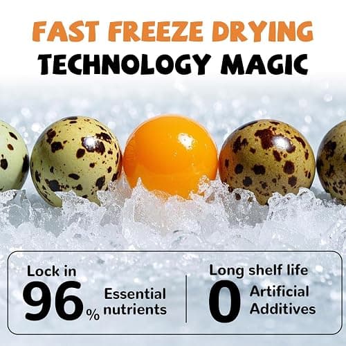 PAWUP Freeze Dried Quail Egg Yolk Pet Treats, Freeze-Dried Pet Food for Dogs, Cats, Pure Fresh Ingredient, 4.2 oz, Rawhide Free, Gluten&Grain Free thumbnail 3