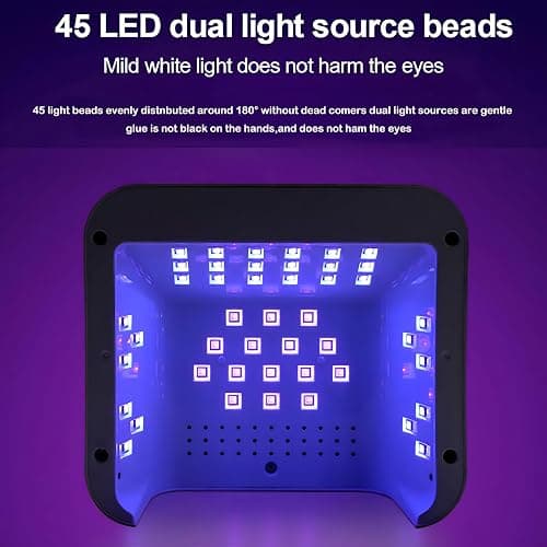JYDFYP 268W UV LED Nail Lamp, Gel for Nail Polish UV Dryer with 4 Timers 45Pcs Lamp Beads and Automatic Sensor Professional Fast Curing Art Tools thumbnail 6