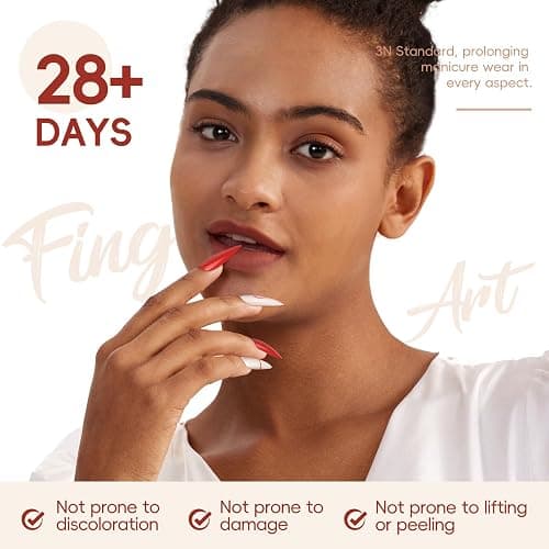 PEACECOLOR 58PCS Gel Nail Polish Set: 35+5 Colours Nail Gel Polish with Drill and Lamp, White Pink Red Nail Kit, Glossy Matte Glitter Base Top Coat, Salon Full Tools Set for Gifts thumbnail 5