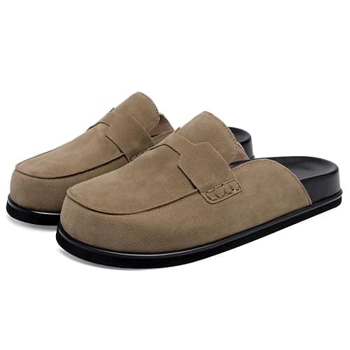 RBRKGNH Brown Clogs for Women Comfortable Suede Platform Slip on Backless Closed Toe Mules Womens Clog Slipper Penny Slides Shoes. thumbnail 7
