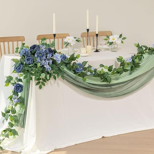 Mizii 2 Strands Artificial Scindaps Vines Garland 73" Fake Vine with Silk Green Leaves Faux Evergreen Hanging Plants Greenery Decoration for Party Wedding Bedroom Home Wall Room Decor (Scindapsus) thumbnail 7