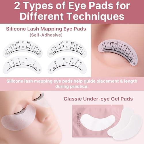 Pretty memory Eyelash Extension Kit with Training Course, PDF Guide & Certificate – Complete 446 Pcs Lash Practice Set with Mannequin Head, Glue, Tweezers, Fan, Primer & Bonder for Beginners thumbnail 5