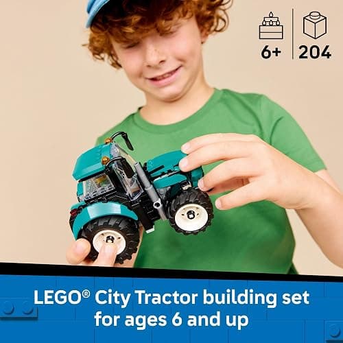 LEGO City Tractor Building Toy for Kids - Pretend Play Farm Vehicle for Boys & Girls, Ages 7+ - Tractor Toy W/Farmer Minifigure - Gift Idea for Birthdays - 60498 thumbnail 2