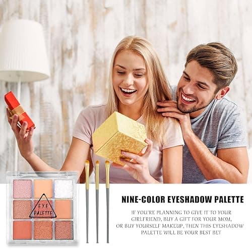 9 Farben Lidschatten Eyeshadow Palette Mit 3 Lidschattenpinsel Matte Glitter Eyeshadow Langlebiges Make Up Palette Wasserdichte Schminkpalette Lidschattenpalette Schminke Set Für Mädchen Und Frauen thumbnail 7