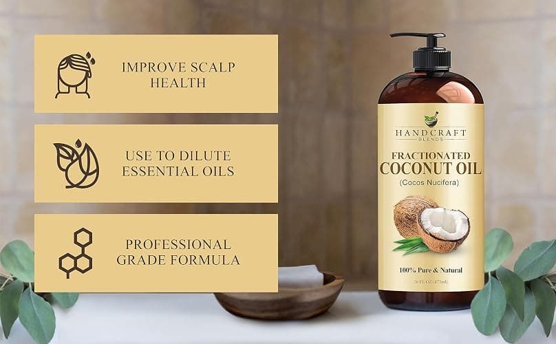 Handcraft Blends Fractionated Coconut Oil - 16 Fl Oz - 100% Pure and Natural - Premium Grade Carrier Oil for Skin, Hair and Body - Massage - Hair Tonic thumbnail 5