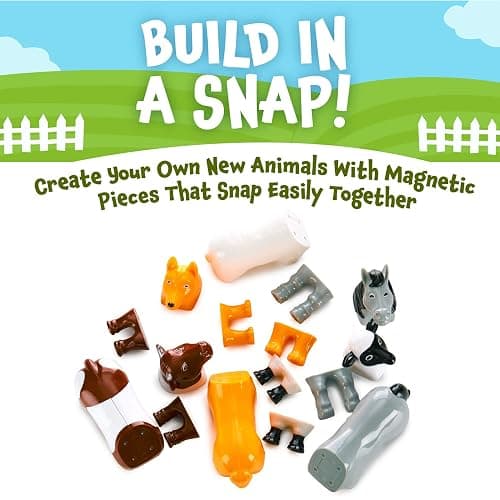 Magnetic Mix or Match Farm Animals Toy Play Set, 16 Pieces thumbnail 4