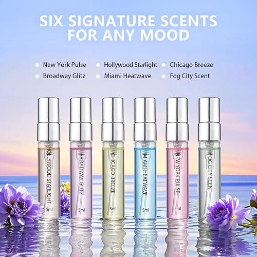 Roseye Urban Snapshot Perfume Sample Kits, 6-Piece Unisex Fragrance Discovery Kit, Travel Size Mini Perfume Gift Set for Men & Women, Variety Pack with Scent Cards, Christmas& Birthday Gift Idea thumbnail 4