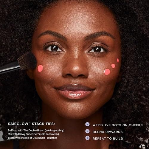 Saie Dew Liquid Blush for Cheeks Trio - Hydrating Cream Blush Stick Set with a Blendable + Buildable Formula - Skincare Infused Dewy Face Blushes for a Natural Flush - Baby, Sweetie, & Spicy (3 Count) thumbnail 4