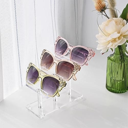MOOCA 3 Tier Premium Acrylic Eyewear Display Stand, Sunglasses Rack Holder, Sunglasses Stand, Eyewear Organizer for Eyeglasses, 5 in H thumbnail 2