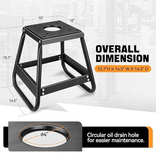 Auto Dynsty Dirt Bike Stand, Heavy Duty Detachable Anti Slip Dirtbike Stand Jack, Universal Motorcycle Stand Maintenance for Most Motorcycle Dirt Bike (Black) thumbnail 6