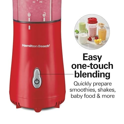Hamilton Beach Portable Blender for Shakes and Smoothies, 14 Oz BPA Free Travel Cup & Lid, Durable Stainless Steel Blades, Personal Smoothie Blender, Red (51101RV) thumbnail 8