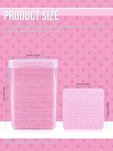 800 PCS Lint Free Nail Wipes, Eyelash Extension Glue Wipes, Lash Glue Cleaning Pads, Adhesive Wipes, Nail Polish Remover Wipes for Lash Extension Supplies (Pink) thumbnail 2