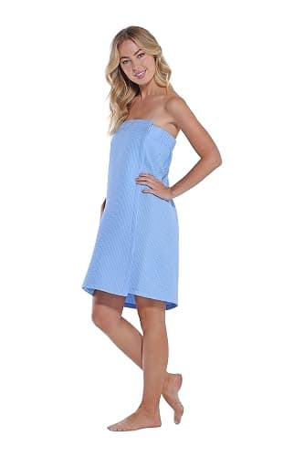 Turquaz Lightweight Knee Length Waffle Robes For Women Spa Bath Waffle thumbnail 3