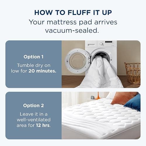 Bedsure Queen Mattress Pad - Quilted Fitted Mattress Topper Protector with 8-21 Inches Deep Pocket, Noiseless Breathable Bed Cover Padded, Machine Washable, White, 60x80 Inches thumbnail 9