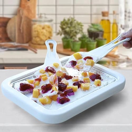 at-Home Rolled Ice Cream Maker Kit, Instant Ice Cream Maker with 2 Scrapers, Soft Serve, Slushies, Frozen Yogurt, Fruity Sorbet, and Gelato (White) Acrylic Woodland Creature thumbnail 6