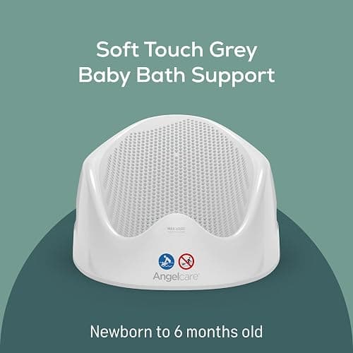 Angelcare Soft Touch Baby Bath Support -Grey- Water Level Indicator, Non-Slip, Comfortable & Safe for Newborns & Infants up to 6 Months thumbnail 3