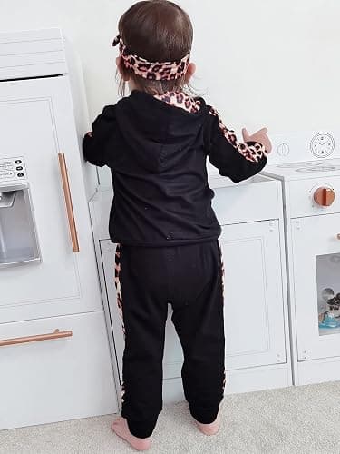 Yvowming Newborn Baby Girl Clothes Outfits Infant Hoodie Sweatshirt Pants Headband Toddler Girl Clothing Set thumbnail 3