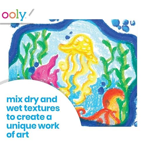 Ooly Smooth Stix Gel Crayons for Kids and Adults with Paint Brush - Set of 24 Watercolor Rainbow Crayons for Glass and Paper with Case, Twist-Up Gel Crayon Set, Kids Stocking Stuffers thumbnail 6