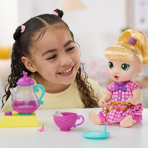 Baby Alive Bubbly Tea Party LaLa GooGoo Doll with Teapot Accessories, Blonde Hair, 11 Inches, Kids Toys, Ages 3+ thumbnail 8