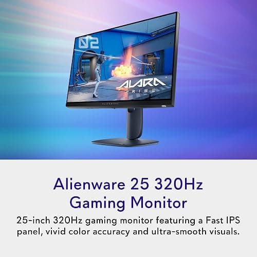 Alienware 24 Gaming Monitor AW2525HM, FHD IPS Panel, 320Hz, 0.5ms, G-SYNC | FreeSync Premium, 400 Nit Brightness, 1000:1 Contrast, 99% sRGB, Anti-Glare, USB Hub, Height Tilt Swivel, VESA 100x100 thumbnail 2