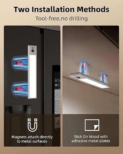 EZVALO 5 Pack Under Cabinet Lighting, 2400mAh Rechargeable Motion Sensor Light, 10inch Magnetic Closet Lights with Dimmable & 3 Color Temps, Wireless Motion Activated Lights with Remote for Kitchen thumbnail 6
