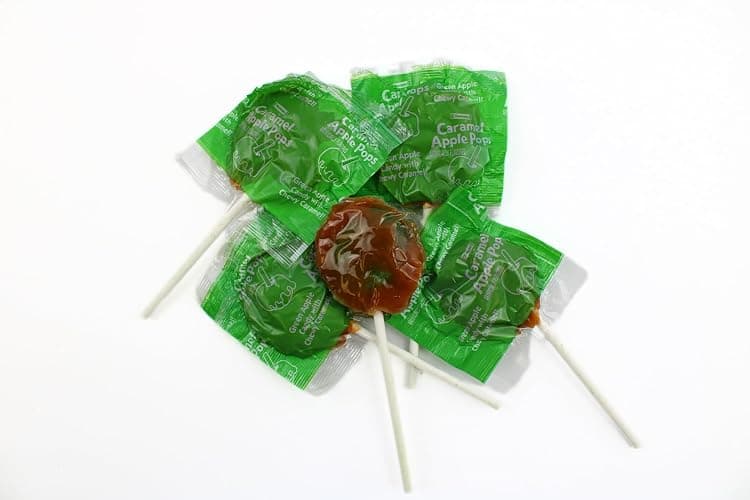 Green Apple Caramel Lollipops, Delicious Fall Flavors-Bulk- Caramel Dipped Green Apple Suckers, by Queen City Candy Cave (1 Pound) thumbnail 5