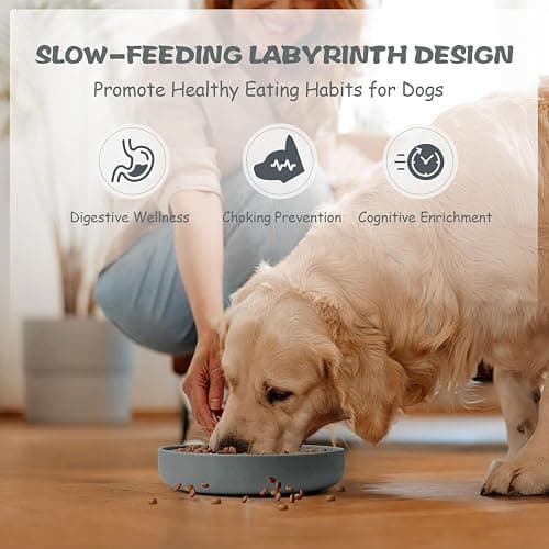 Zonopy Slow Feeder Dog Bowl for Medium & Small Pets, Anti Choking Puzzle Dog Food Bowl with Non-Slip Base, Interactive Pet Slow Eating, Silicone Feeder for Puppies & Cats thumbnail 5