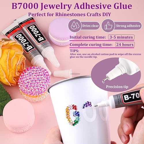24000Pcs Resin Rhinestones for Crafting with Tweezers, Multicolor 3mm Bedazzling Crystal with 3Pcs 10ml B7000 Jewelry Glue for DIY Crafts Clothing Tumblers Shoes Fabric Nail Art thumbnail 5