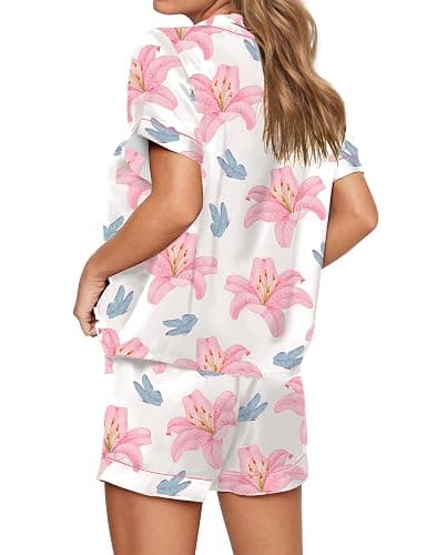 SHESHOW Funny Graphic Pajamas for Women Set Button Down Short Sleeve Top and Shorts Pjs Sets Sleepwear XS-XXL thumbnail 3