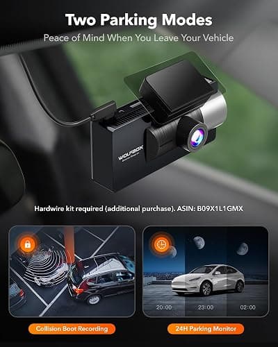 WOLFBOX i17 4K 3 Channel Dash Cam, 5.8GHz WiFi & GPS with 64GB Card, 4K+1080P+1080P Dash Cam Front and Rear Inside, Triple Car Camera with 3 Inch Screen, IR Night Vision, WDR, 24H Parking Mode thumbnail 7