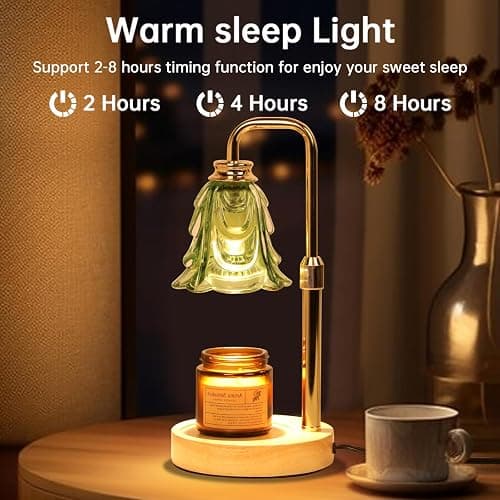 Droyek Candle Warmer Lamp with Timer Electric Candle Warmer Lamp Adjustable Height Dimmable Wax Warmer Lamp Jar Candles with 2 Bulbs for Home Decor & Office thumbnail 5