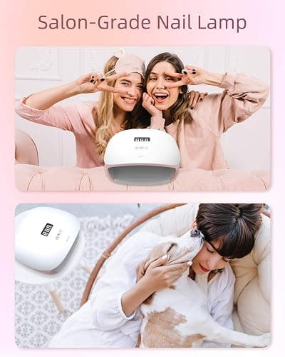 SUNUV Lampe à Ongles UV LED pour Vernis Gel, avec 4 Réglages de Minuterie, Sèche-Ongles avec Affichage LED à Capteur Automatique et Base Amovible, SUN4S Rose thumbnail 7