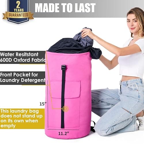 Laundry Bag 115L, College Dorm Room Essentials, Extra Large Laundry Bag with Straps, Heavy Duty Laundromat Bag, Large Laundry Backpack, Laundry Hamper Backpack for College, Dirty Clothes Bag for Dorm thumbnail 2