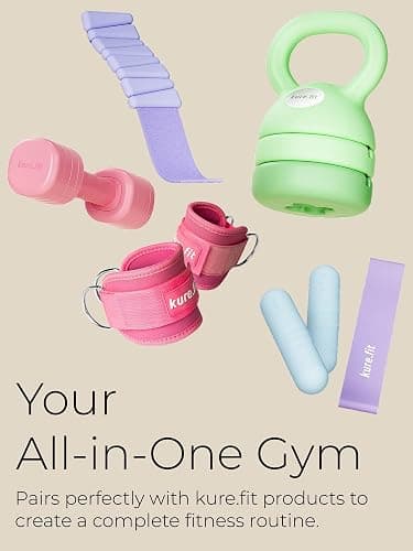 kure.fit Adjustable Dumbbell Set｜2LB 3LB 4LB 5LB Light Hand Weights for Women｜One-Twist Weight Adjustment｜Non-Slip Curved Grip Handle｜Free Weights for Home Gym, Rehab, Pilates, Yoga, Strength Training thumbnail 9